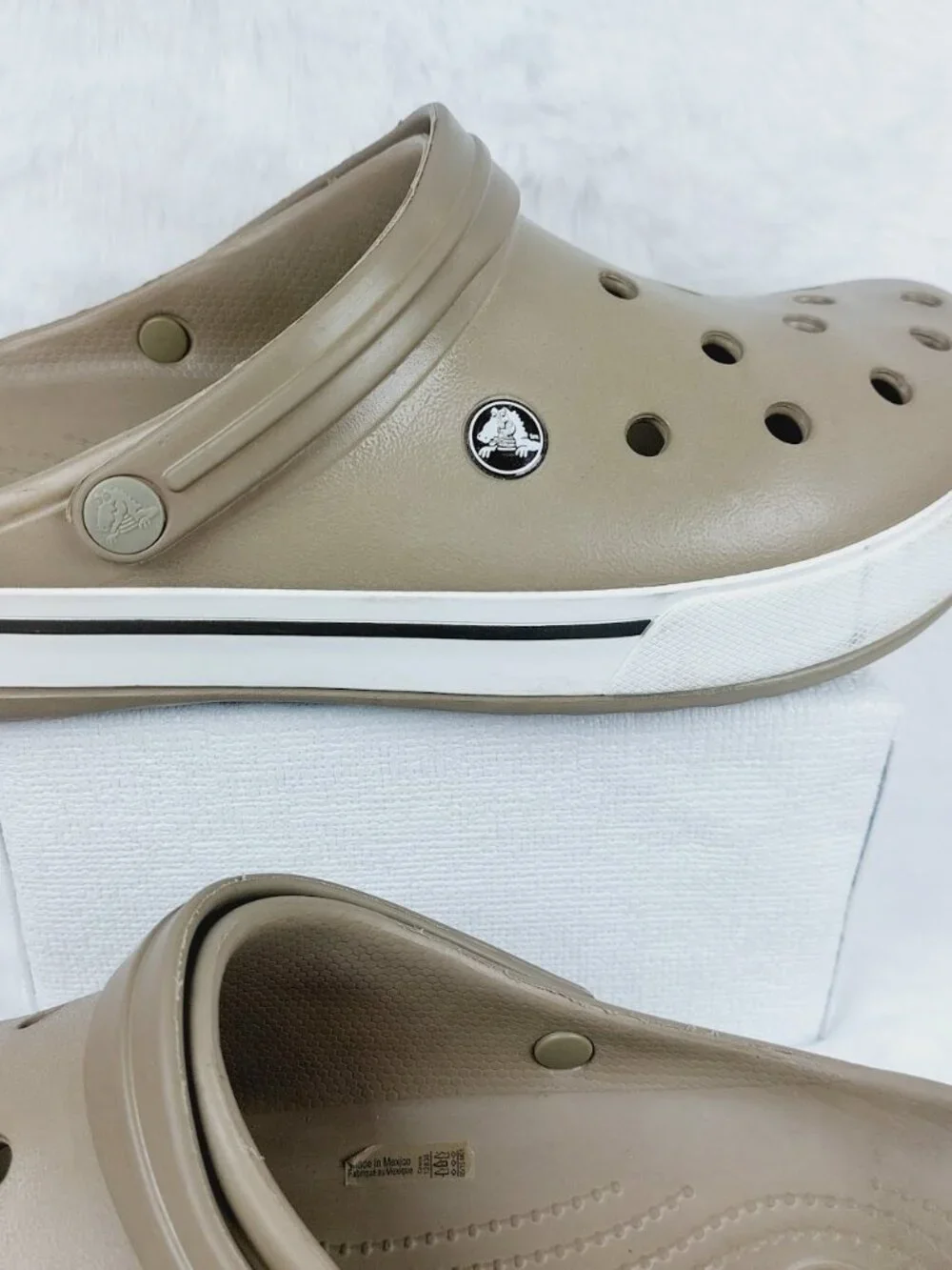 Crocs Men's Khaki Brown Classic Crocband Slip-On Casual Clogs Size US 12
